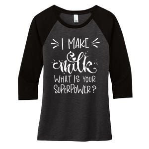 I Make Milk What Is Your Superpower? Women's Tri-Blend 3/4-Sleeve Raglan Shirt