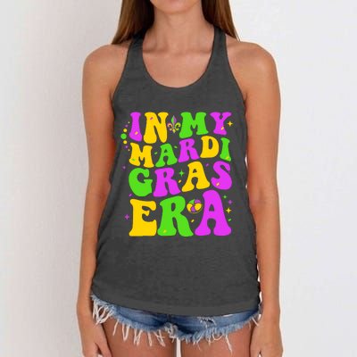 In My Mardi Gras Era Happy Mardi Gras Orleans Carnival Party Women's Knotted Racerback Tank