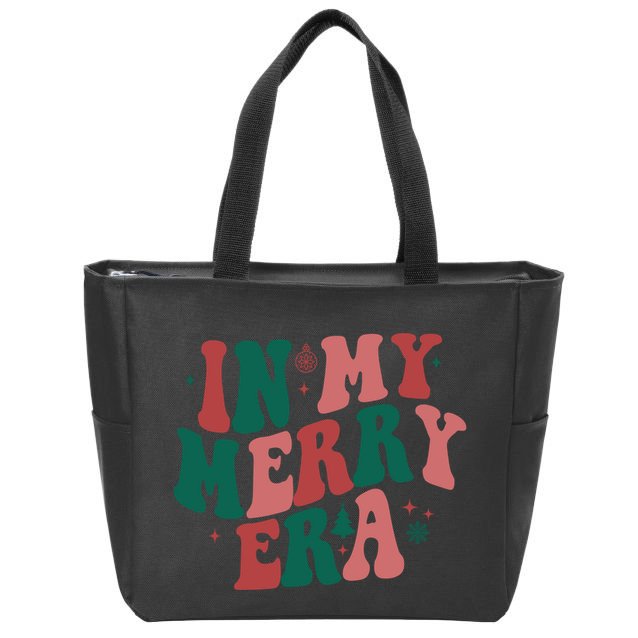 In My Merry Era Christmas Holiday Zip Tote Bag