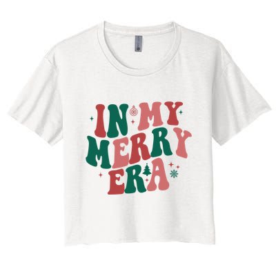 In My Merry Era Christmas Holiday Women's Crop Top Tee