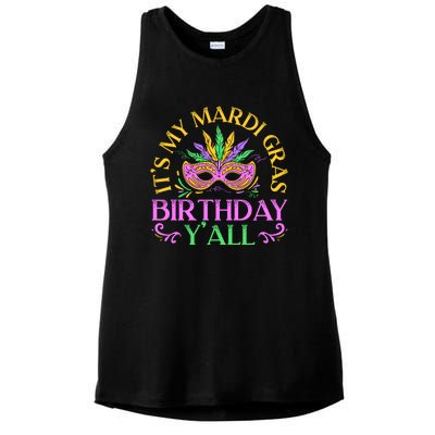 It's My Mardi Gras Birthday Y'all New Orleans Louisiana Gift Ladies PosiCharge Tri-Blend Wicking Tank