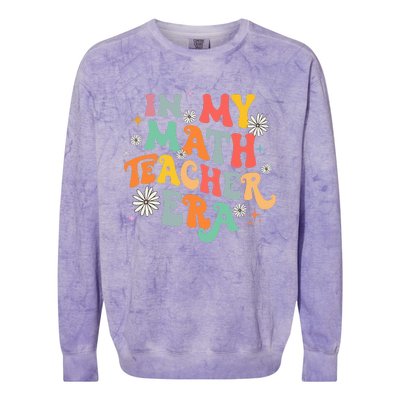 In My Math Teacher Era Retro Back To School Groovy Teacher Colorblast Crewneck Sweatshirt