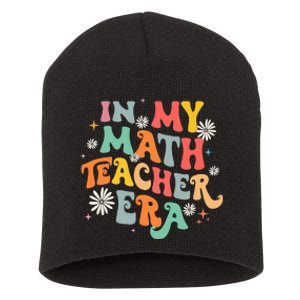 In My Math Teacher Era Retro Back To School Groovy Teacher Short Acrylic Beanie