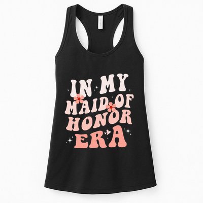In My Maid Of Honor Era Groovy Bridesmaid Wedding Party Cute Womens Tank Top