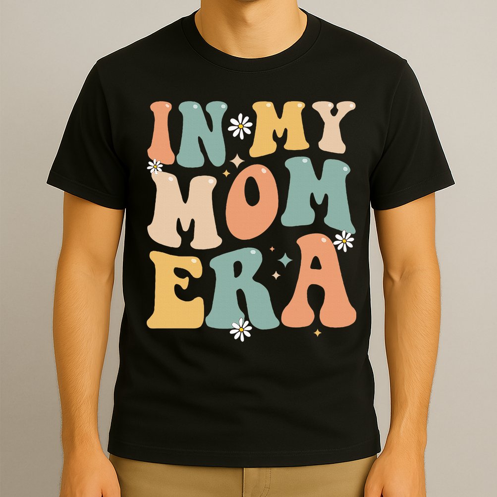 In My Mom Era Lover Groovy Retro Mom Funny Mothers Day T-Shirt