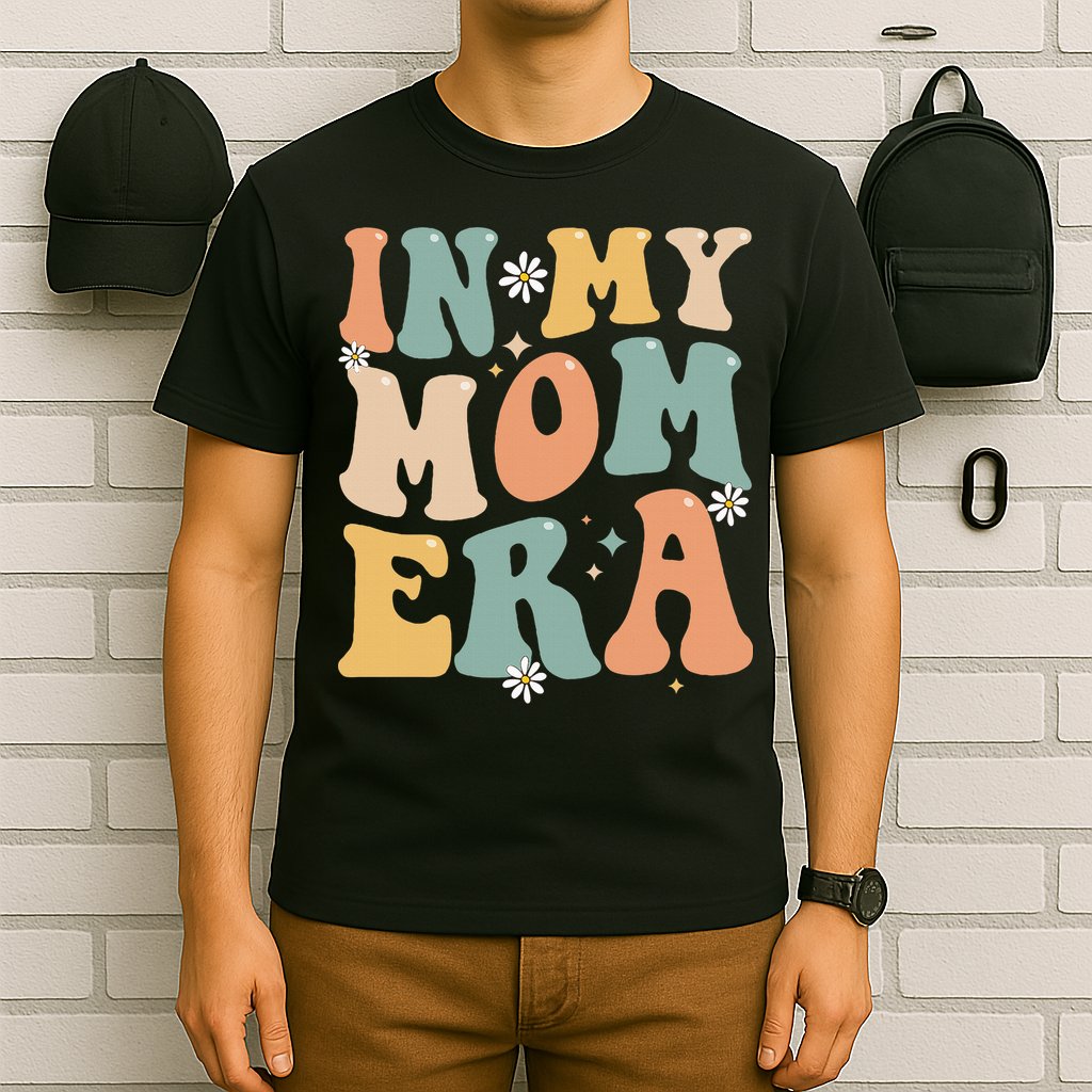 In My Mom Era Lover Groovy Retro Mom Funny Mothers Day T-Shirt