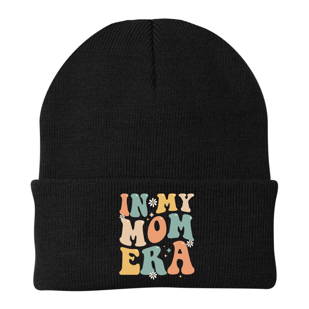 In My Mom Era Lover Groovy Retro Mom Funny Mothers Day Beanie
