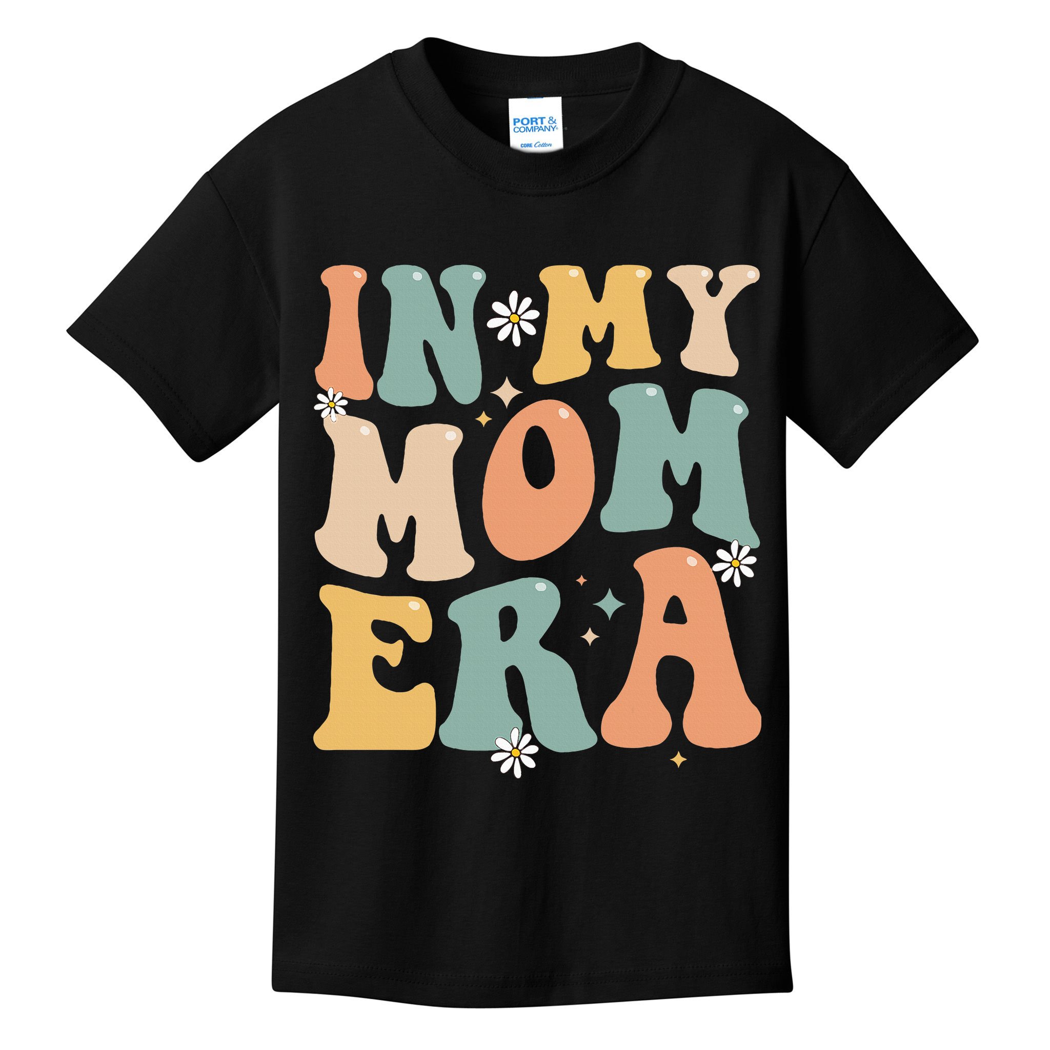 In My Mom Era Lover Groovy Retro Mom Funny Mothers Day Kids T-Shirt