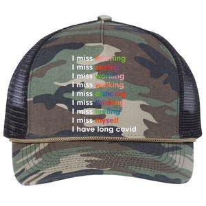 I Miss Myself I Have Long Covid Retro Rope Trucker Hat Cap