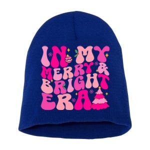 In My Merry And Bright Era Christmas Santa Xmas Groovy Retro Gift Short Acrylic Beanie