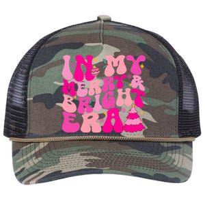 In My Merry And Bright Era Christmas Santa Xmas Groovy Retro Gift Retro Rope Trucker Hat Cap