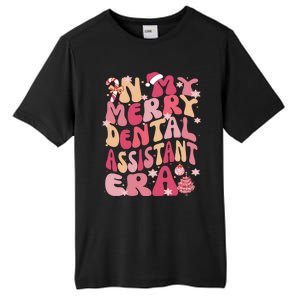 In My Merry Dental Assistant Era Retro Groovy Pink Christmas Gift Tall Fusion ChromaSoft Performance T-Shirt