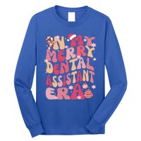 In My Merry Dental Assistant Era Retro Groovy Pink Christmas Gift Long Sleeve Shirt