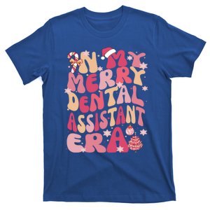 In My Merry Dental Assistant Era Retro Groovy Pink Christmas Gift T-Shirt