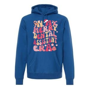 In My Merry Dental Assistant Era Retro Groovy Pink Christmas Gift Premium Hoodie