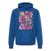 In My Merry Dental Assistant Era Retro Groovy Pink Christmas Gift Premium Hoodie