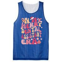 In My Merry Dental Assistant Era Retro Groovy Pink Christmas Gift Mesh Reversible Basketball Jersey Tank