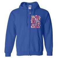 In My Merry Dental Assistant Era Retro Groovy Pink Christmas Gift Full Zip Hoodie