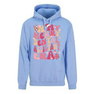 In My Merry Dental Assistant Era Retro Groovy Pink Christmas Gift Unisex Surf Hoodie