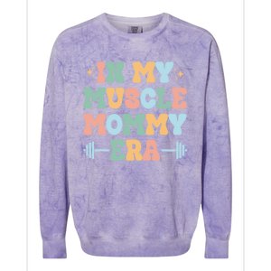 In My Muscle Mommy Era Groovy Colorblast Crewneck Sweatshirt