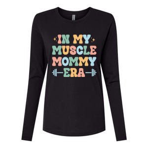 In My Muscle Mommy Era Groovy Womens Cotton Relaxed Long Sleeve T-Shirt