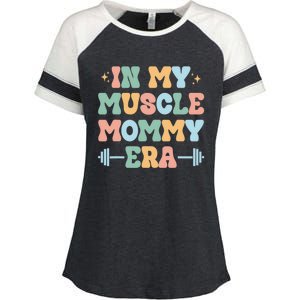 In My Muscle Mommy Era Groovy Enza Ladies Jersey Colorblock Tee