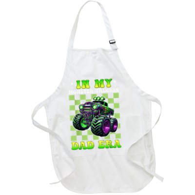 In My Monster Trucks Dad Era Truck Dad Birthday Full-Length Apron With Pockets