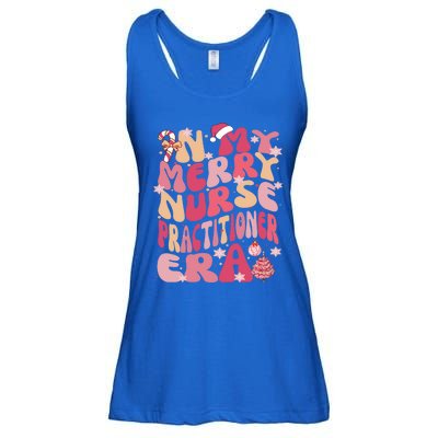 In My Merry Nurse Practitioner Era Retro Groovy Christmas Gift Ladies Essential Flowy Tank