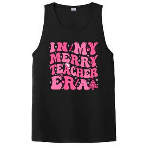 In My Merry Teacher Era Groovy Pink Christmas Teacher Gift PosiCharge Competitor Tank