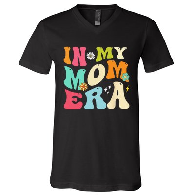 In My Mom Era Lover Groovy Mom Mother's Day V-Neck T-Shirt