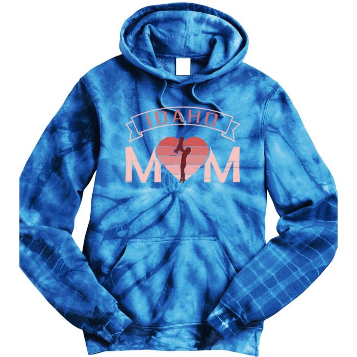 Idaho Mom Mother's Day Sunset Heart Retro Leisure Gift Tie Dye Hoodie