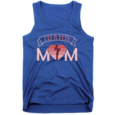 Idaho Mom Mother's Day Sunset Heart Retro Leisure Gift Tank Top