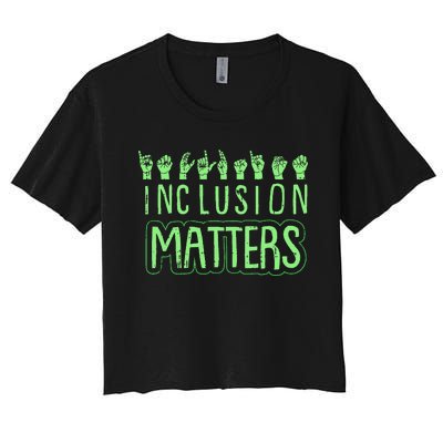 Inclusion Matters Mental Health Awareness Warrior Counselor Women's Crop Top Tee