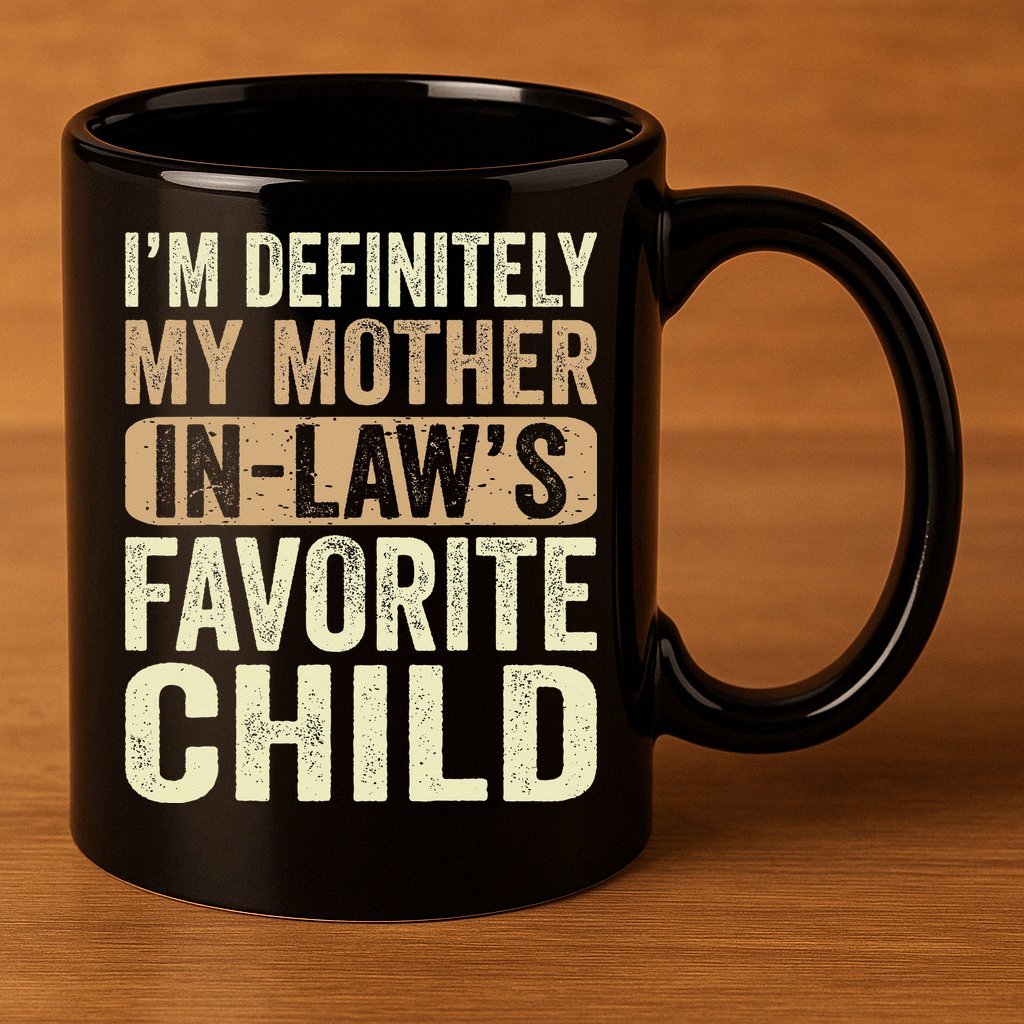 I'm My Mother In Law's Favorite Child Funny 11oz C Handle Ceramic Mug