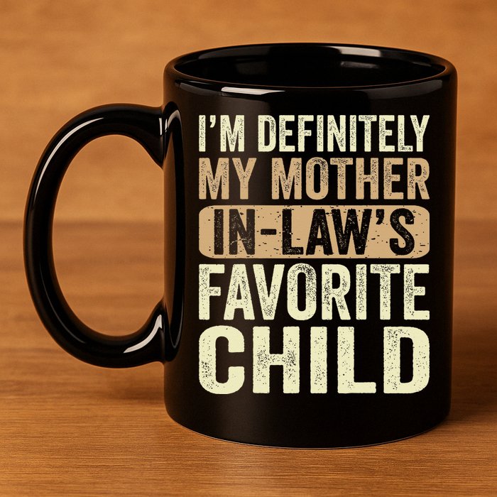 I'm My Mother In Law's Favorite Child Funny 11oz C Handle Ceramic Mug