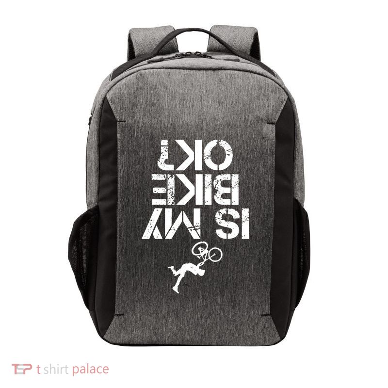 Is My Mountain Bike OK Funny Mountain Biking Biker Gift Vector Backpack