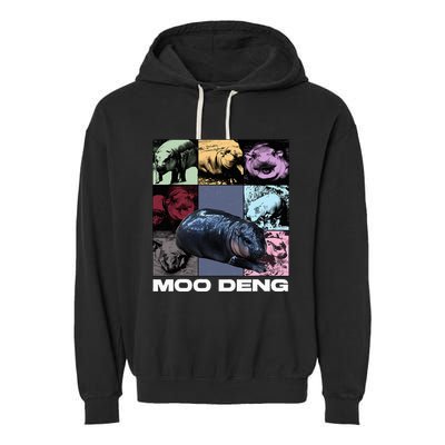 In My Moo Deng Era Funny Cute Baby Hippo Garment-Dyed Fleece Hoodie