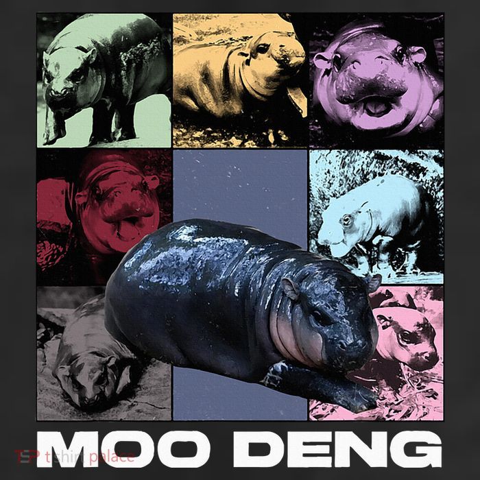 In My Moo Deng Era Funny Cute Baby Hippo 7 Panel Mesh Trucker Snapback Hat