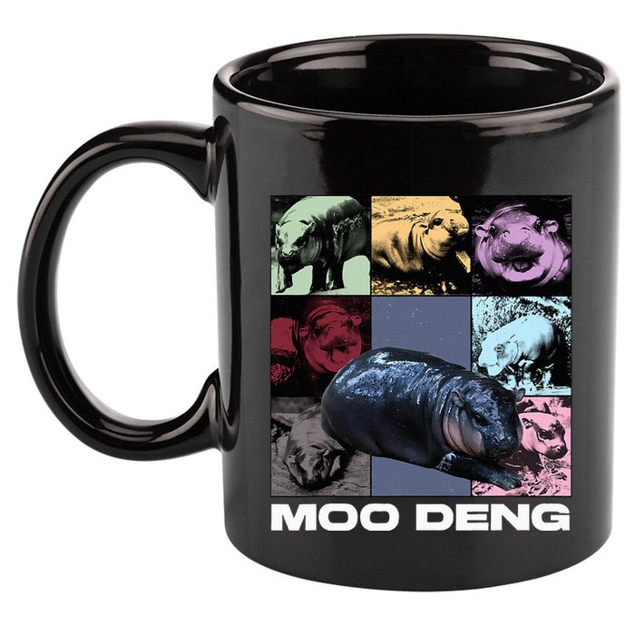 In My Moo Deng Era Funny Cute Baby Hippo 11oz C Handle Ceramic Mug