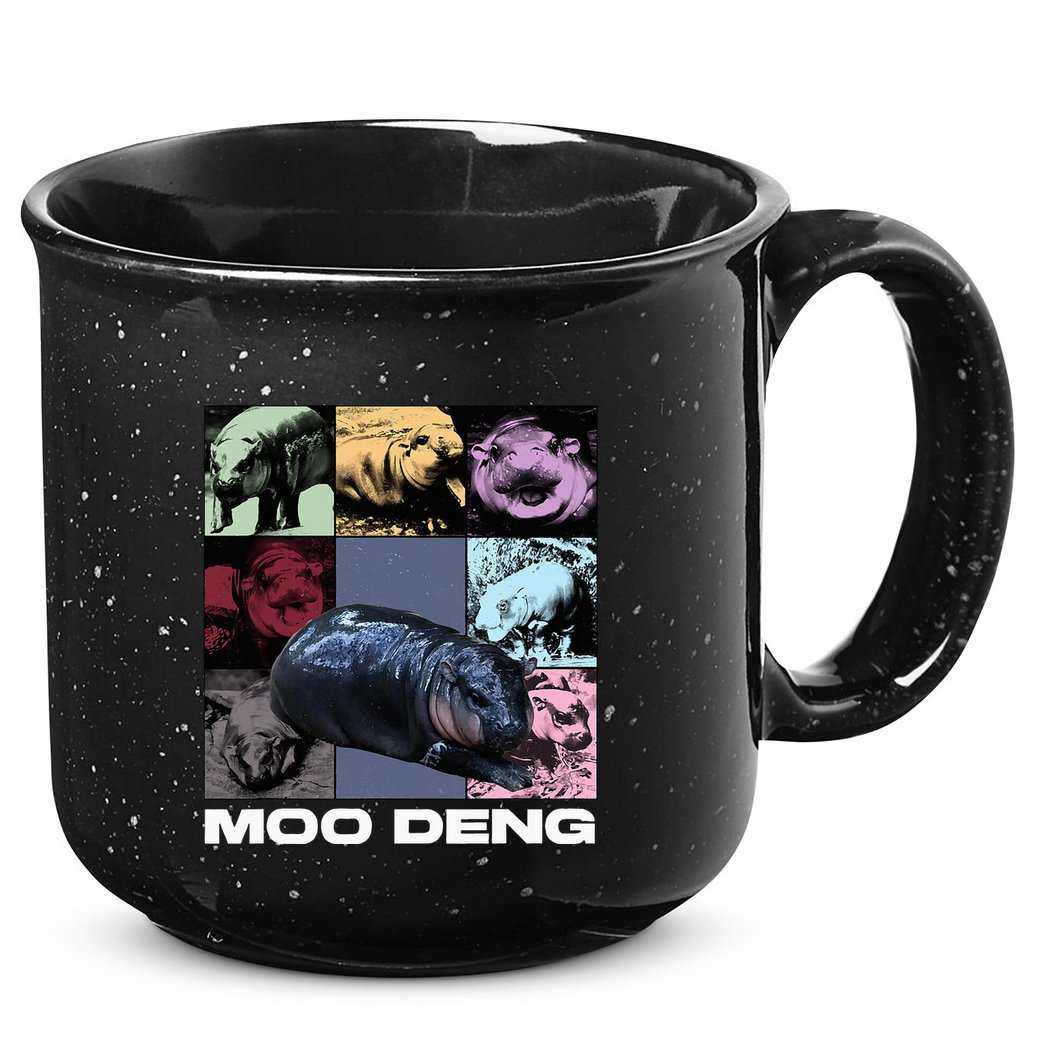 In My Moo Deng Era Funny Cute Baby Hippo 15oz Campfire Ceramic Mug