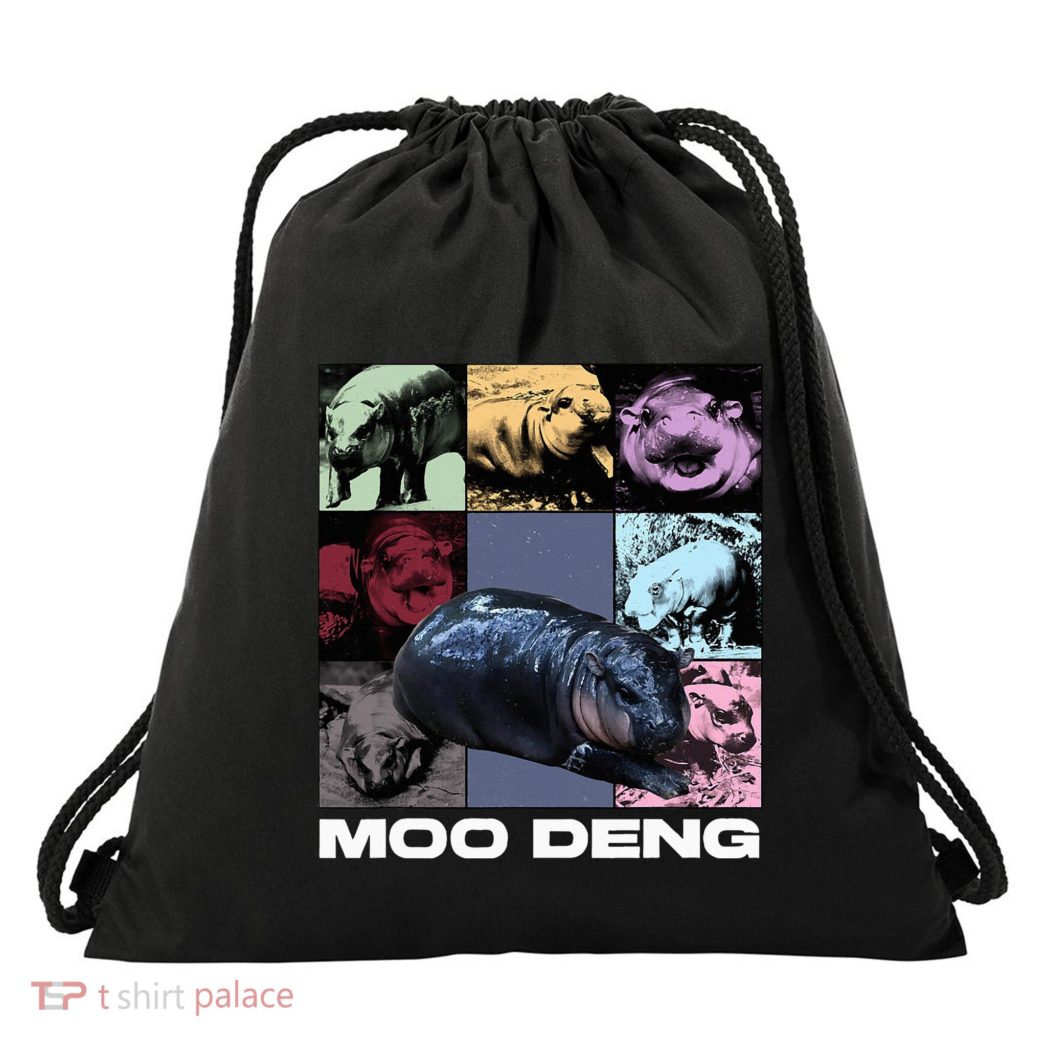 In My Moo Deng Era Funny Cute Baby Hippo Drawstring Bag