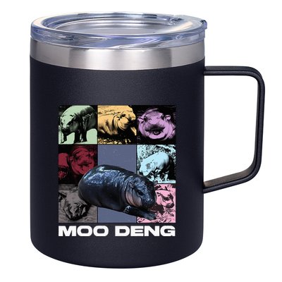 In My Moo Deng Era Funny Cute Baby Hippo 12oz Stainless Steel Coffee Mug