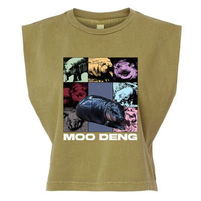 In My Moo Deng Era Funny Cute Baby Hippo Garment-Dyed Women's Muscle Tee