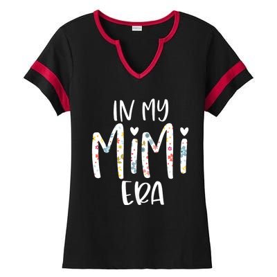 In My Mimi Era Flower Letter Floral Cute Gifts For Mimi Ladies Halftime Notch Neck Tee