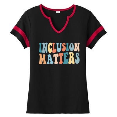 Inclusion Matters Mindfulness Autism Preppy Diversity Gift Ladies Halftime Notch Neck Tee