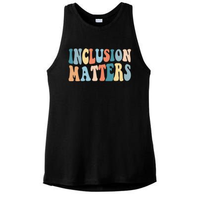 Inclusion Matters Mindfulness Autism Preppy Diversity Gift Ladies PosiCharge Tri-Blend Wicking Tank