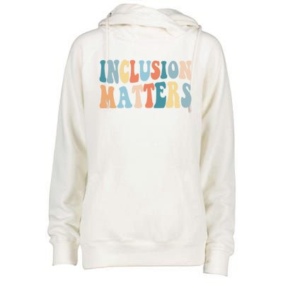 Inclusion Matters Mindfulness Autism Preppy Diversity Gift Womens Funnel Neck Pullover Hood