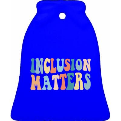 Inclusion Matters Mindfulness Autism Preppy Diversity Gift Ceramic Bell Ornament