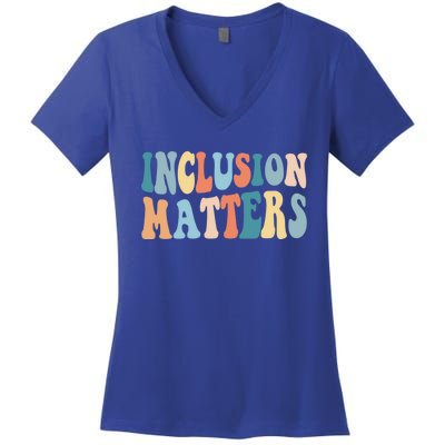 Inclusion Matters Mindfulness Autism Preppy Diversity Gift Women's V-Neck T-Shirt