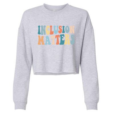 Inclusion Matters Mindfulness Autism Preppy Diversity Gift Cropped Pullover Crew